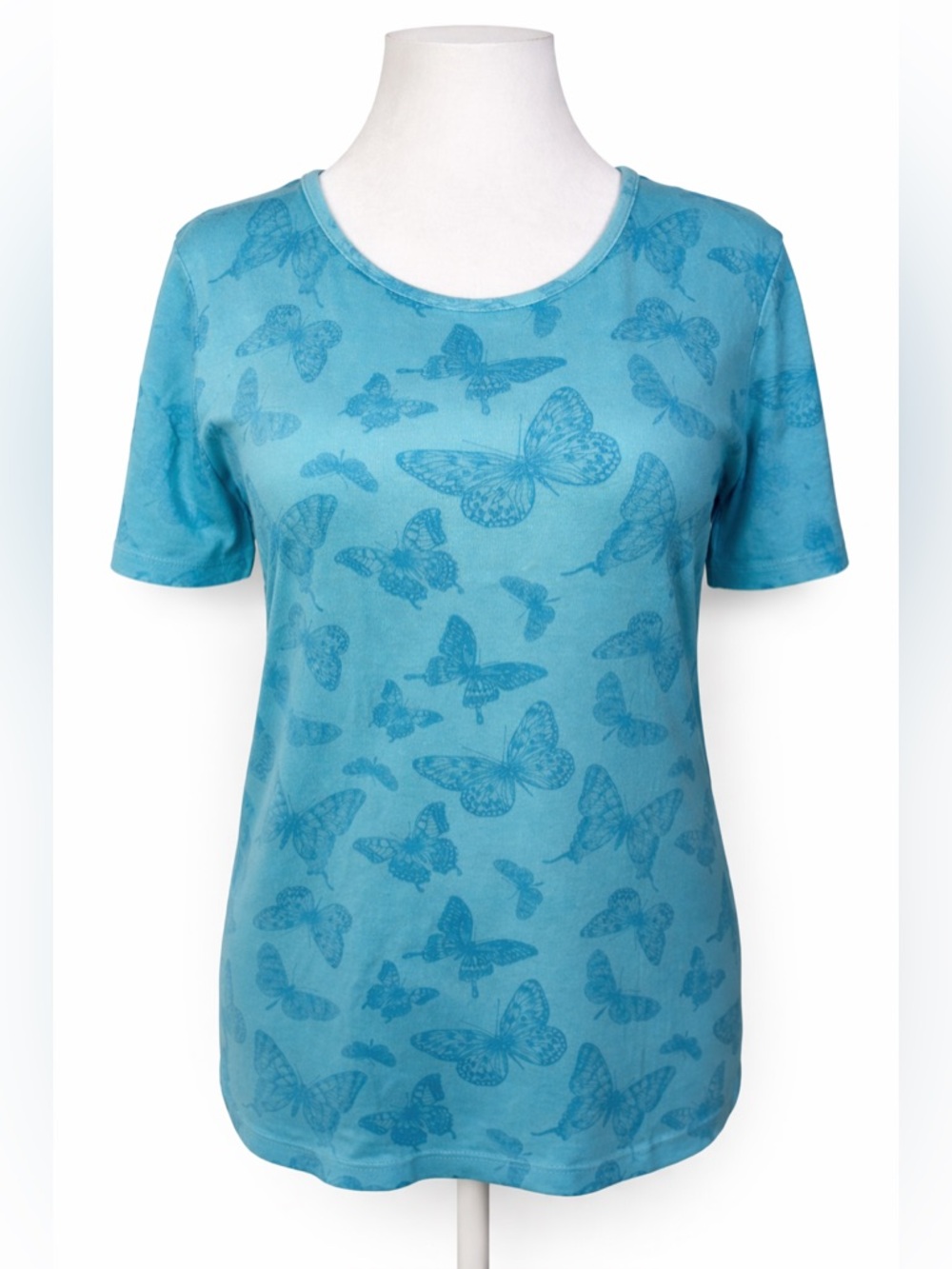 White Stag Butterfly Print Tee XXL Blue 100% Cotton Soft Casual Top
